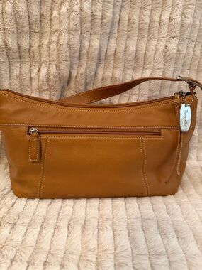 Tignanello Cognac Leather Shoulder Bag